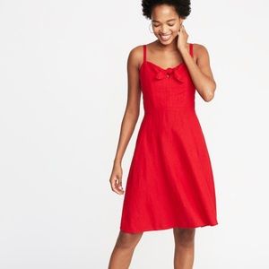 NWT Tie Front Red Dress - Old Navy